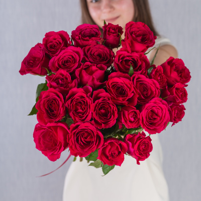 Букет из 25 Роз Кения Розовый микс 7313-Р Букет из 25 Роз Кения Розовый микс 7313-Р