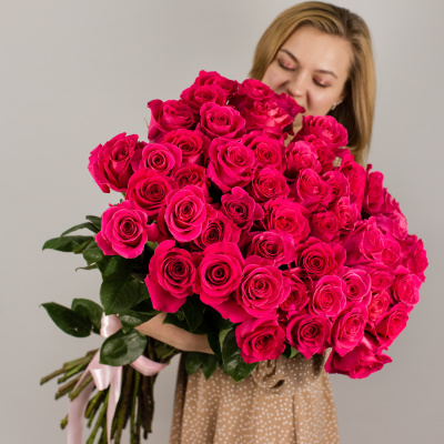 Букет из 51 Розовой розы Эквадор 60см 7299 Букет из 51 Розовой розы Эквадор 60см 7299