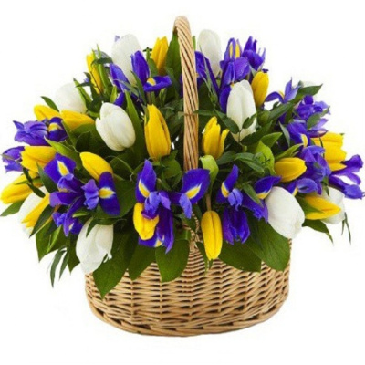 Корзина тюльпанов "Веснушки" 28678 Корзина тюльпанов "Веснушки" 28678