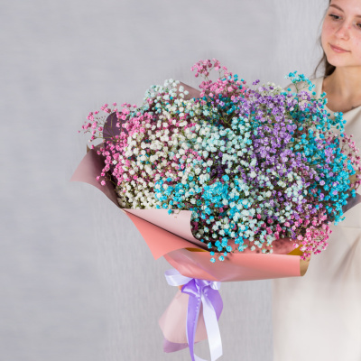 Большой букет из цветных гипсофил N 35975 Большой букет из цветных гипсофил N 35975