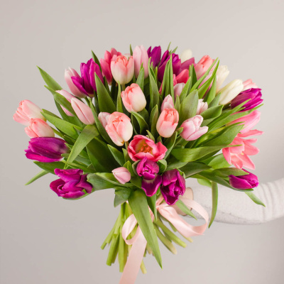 Букет из 51 Тюльпана (розовый МИКС) 7336 Букет из 51 Тюльпана (розовый МИКС) 7336