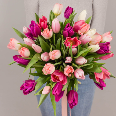 Букет из 51 Тюльпана (розовый МИКС) 7336 Букет из 51 Тюльпана (розовый МИКС) 7336