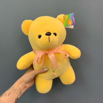 Игрушка Мишка цветной велюровый 30 см. средний арт. 56316