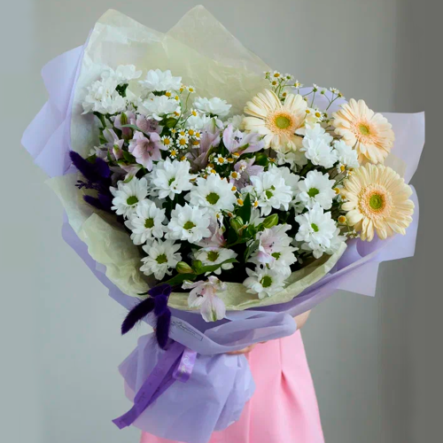 Букет из хризантем с гермини арт. 84605