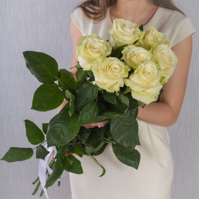 Букет из 7 Белых роз 60 см 36402 Букет из 7 Белых роз 60 см 36402