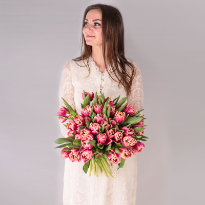 Букет из 51 пионовидного тюльпана Колумбус 46174 Букет из 51 пионовидного тюльпана Колумбус 46174