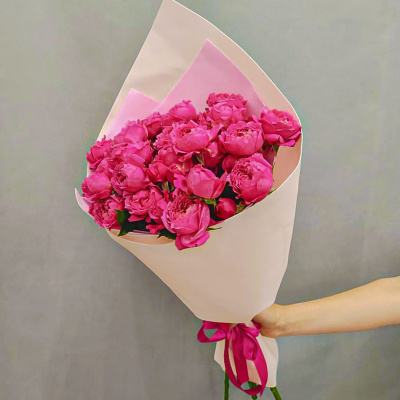 Кустовые яркие пионовидные розы 46108-Р Кустовые яркие пионовидные розы 46108-Р