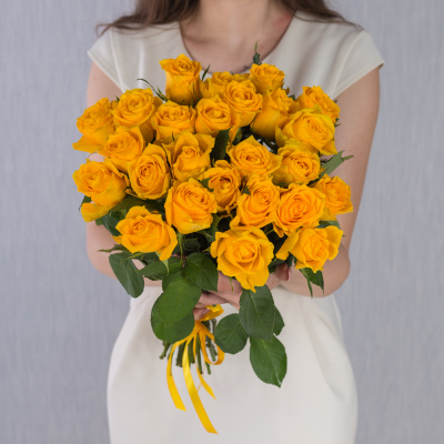 Букет из 25 Роз Кения Желтые 7313-Ж Букет из 25 Роз Кения Желтые 7313-Ж