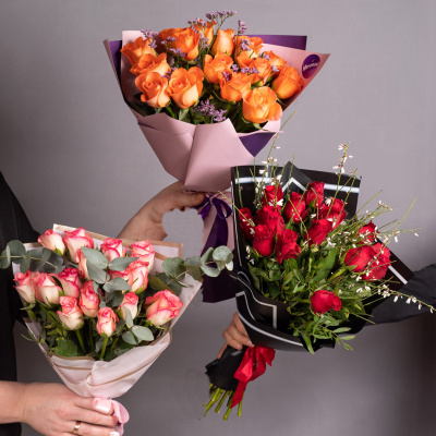 Букет из Кенийских красных роз 15 шт. 28447-Кр Букет из Кенийских красных роз 15 шт. 28447-Кр