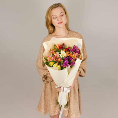 Букет из разноцветных альстромерий N 50398 Букет из разноцветных альстромерий N 50398