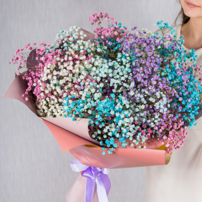 Большой букет из цветных гипсофил N 35975 Большой букет из цветных гипсофил N 35975