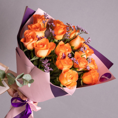 Букет из Кенийских оранжевых роз 15 шт. N 28447-Ор Букет из Кенийских оранжевых роз 15 шт. N 28447-Ор