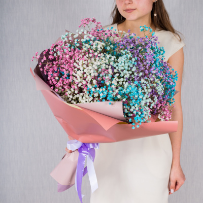 Большой букет из цветных гипсофил N 35975 Большой букет из цветных гипсофил N 35975
