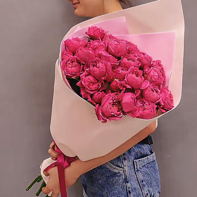 Кустовые яркие пионовидные розы 46108-Р Кустовые яркие пионовидные розы 46108-Р