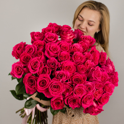 Букет из 51 Розовой розы Эквадор 60см 7299 Букет из 51 Розовой розы Эквадор 60см 7299