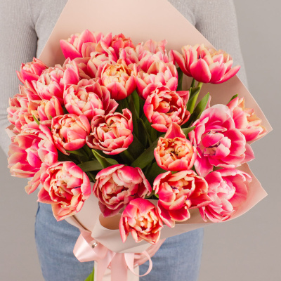 Букет из 25 пионовидных тюльпанов колумбус 46327 Букет из 25 пионовидных тюльпанов колумбус 46327