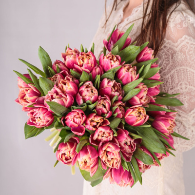 Букет из 51 пионовидного тюльпана Колумбус 46174 Букет из 51 пионовидного тюльпана Колумбус 46174
